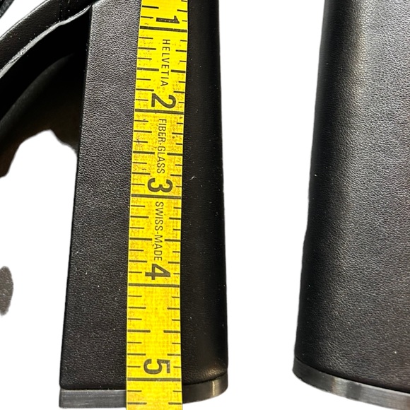 DREAM PAIRS black double platform chunky open toe high heels NWOB - Picture 10 of 10